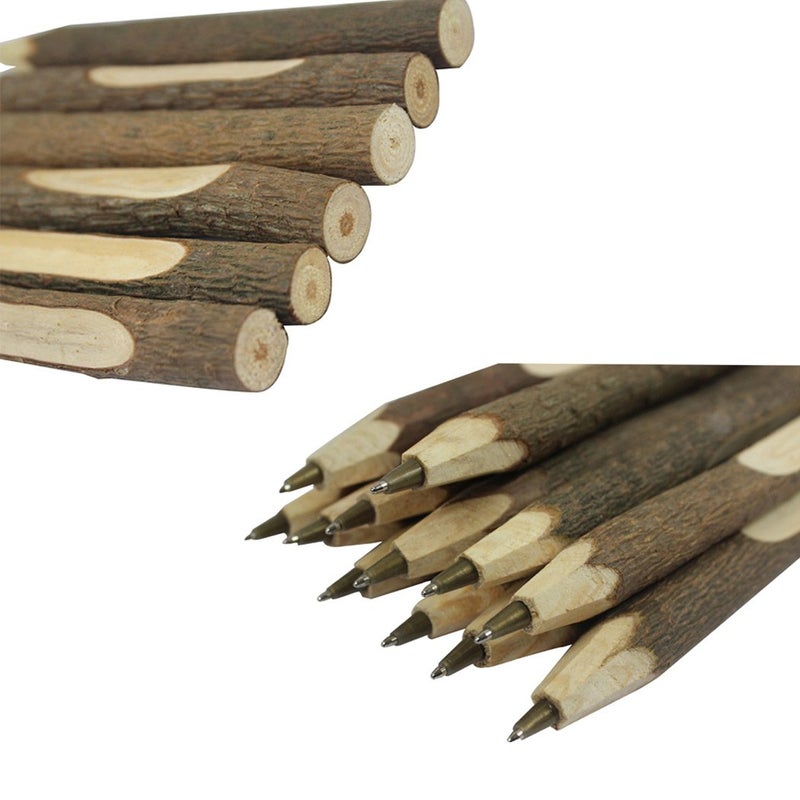 SIPLIV Handmade Wooden Ballpoint Pen Creative Original Ecological Wood Pen Long Style (about 6.7 inches, 17 cm) - 6 pcs - Image 3